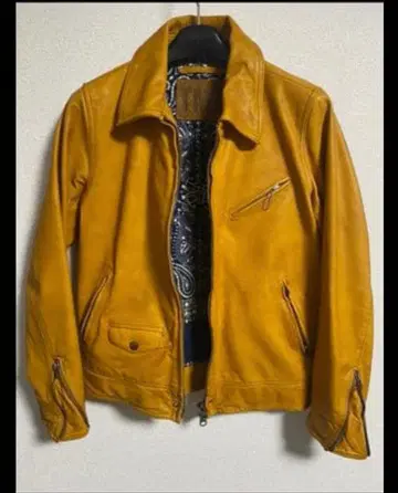 TMT 카멜 가죽 라이더 자켓