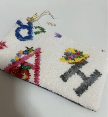 페이러 파우치 미사용 새상품 알파벳 네이비 화이트