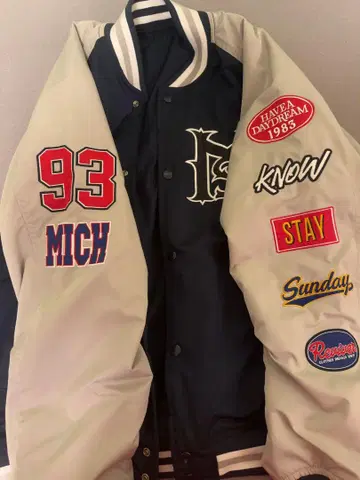 리버서블 바시티 자켓 네이비