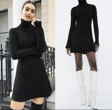 ZARA 터틀 니트 미니 원피스 레어 새상품급