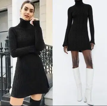 ZARA 터틀 니트 미니 원피스 레어 새상품급