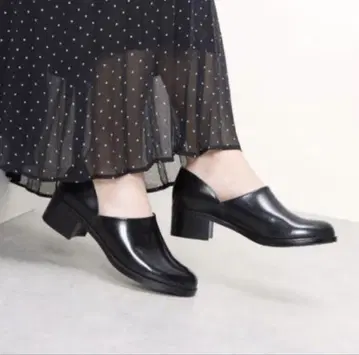거의 미사용 HARUTA 힐업 스포크 슈즈 블랙 24cm 가죽