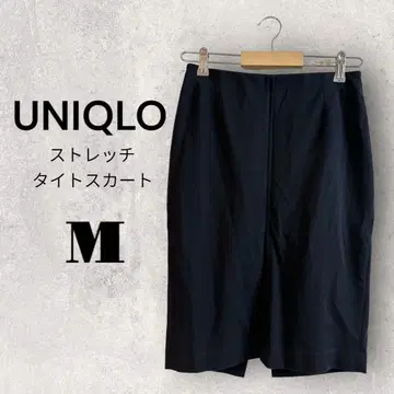 UNIQLO 스트레치 타이트 스커트 네이비 깔끔한 캐주얼