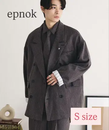 epnok 피크 라펠 더블 테일러드 자켓