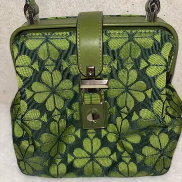 미사용품 Kate spade 클로버 패턴 그린 핸드백 2way