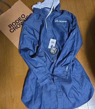 RODEOCROWNS 로데오크라운즈 데님 원피스 셔츠 후드