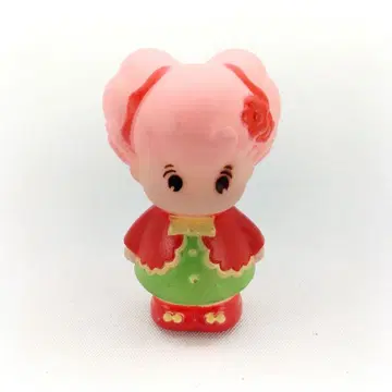 당시 물건 코에다짱 핑크 머리 소프트 비닐 피규어 발 마그넷