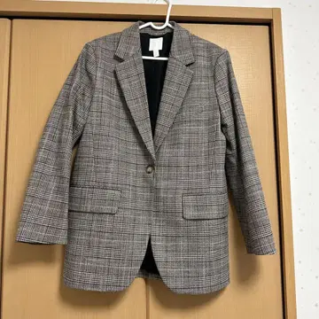 체크 무늬 테일러드 자켓