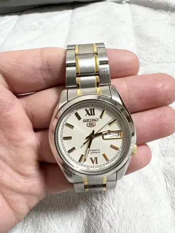 SEIKO 자동 와인딩 손목시계 실버/골드