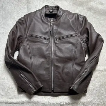 류구 레더 싱글 라이더스 자켓 브라운 2XL