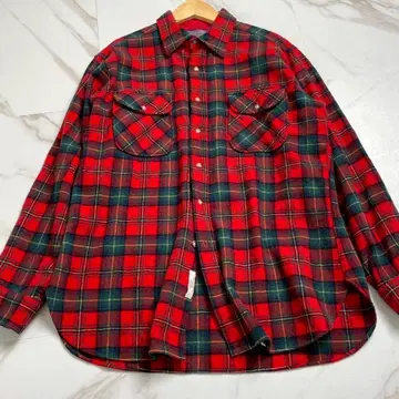 70s 새상품급 펜들턴 PENDLETON 보드 셔츠 빨간색 타탄 체크