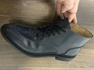블랙 가죽 레이스업 부츠 천연 가죽 the suit company