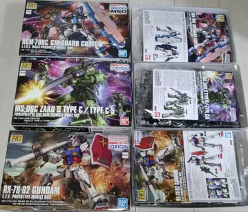 HGUC 건담(ORIGIN판)&짐 가드 커스텀&자쿠 II C형/C-5형