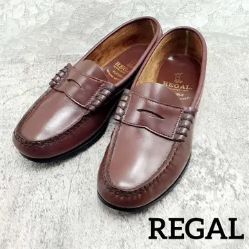 새상품급 REGAL 리걸 코인 로퍼 23 브라운 천연 가죽 모카신