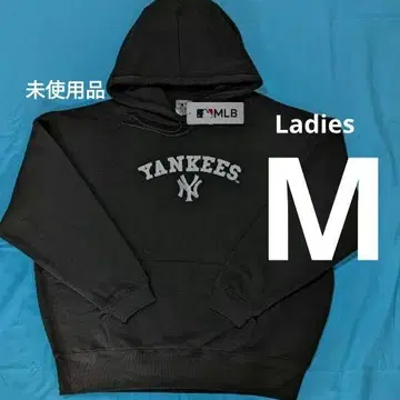 남녀 공용 [ 미사용품 Ladies M ] MLB 양키스 후드티 블랙