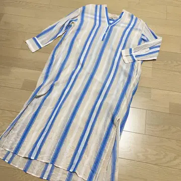 누키테파 VOILE STRIPE DRESS 스트라이프 원피스 프리