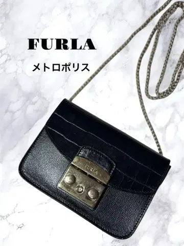 BF [새상품급] FURLA 블랙 골드 체인 백