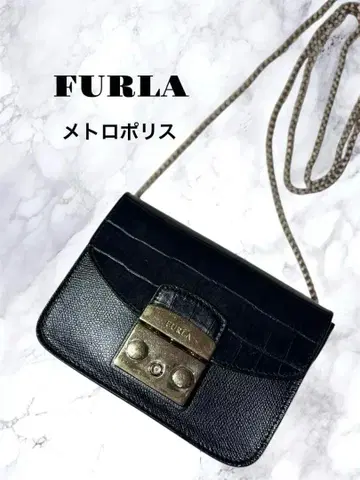 BF [새상품급] FURLA 블랙 골드 체인 백