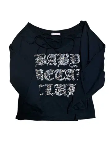 Babymetalclub 블랙 오프숄더 T셔츠