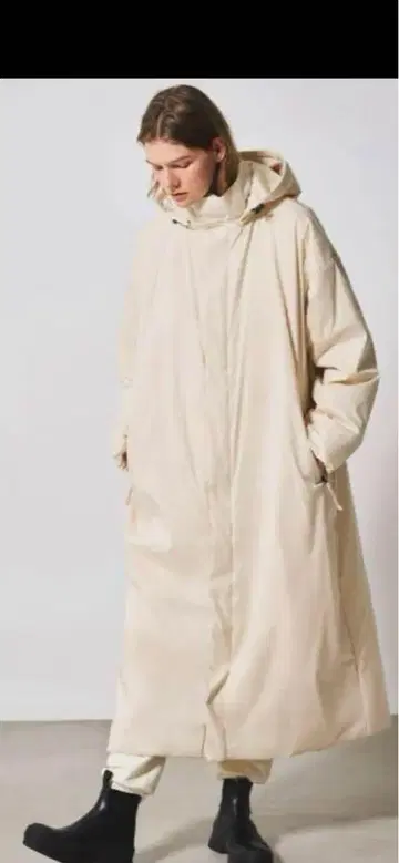 NORK 패딩 롱 코트 베이지