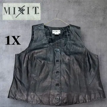 Mixit 믹스이뜨 가죽 베스트 블랙 (1X)