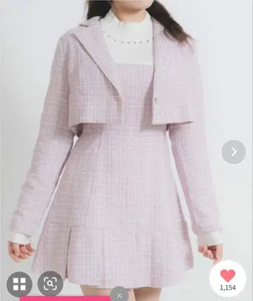 라메 트위드 자켓 셋업