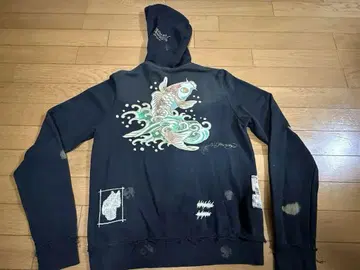 Ed Hardy 에드 하디 풀 지퍼 후디 여성용 M 블랙