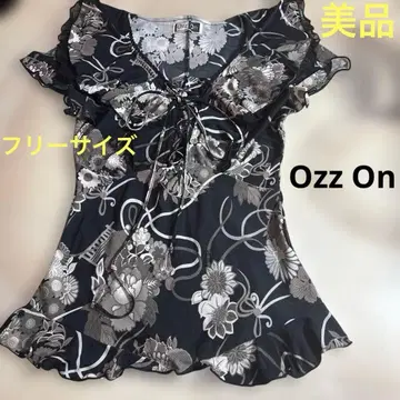 Ozzon 플라워 프린트 반팔 블라우스