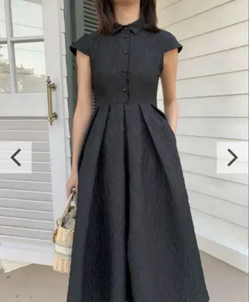 JACQUARD HEPBURN DRESS S 사이즈