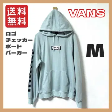 VANS 반스 로고 체커 보드 후드티 M Gray Mist