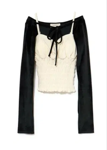 새상품 andmary Mei shirring tops 블랙