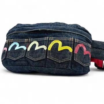 초기 EVISU 5연 카모메 힙색 데님 Kifco TENNROCK