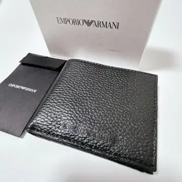 미사용급 2022년제 EMPORIO ARMANI 2단 접이식 지갑 주름