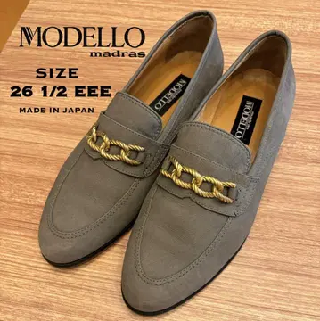 일본제 madras MODELLO 천연 가죽 체인 모티브 로퍼 26.5