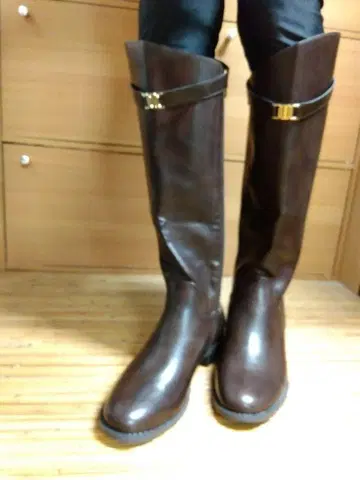 다크 브라운 롱 부츠 지퍼 포함 25.5cm
