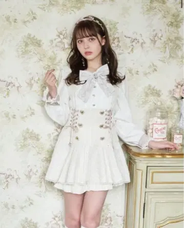 LIZLISA 메시지 리본 트위드 셋업