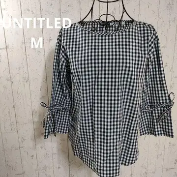 새상품급 언타이틀 [ UNTITLED ] 깅엄 체크 7부 소매 블라우스