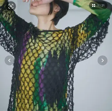 [ MECRE ] 메쉬 크로셰 니트 풀오버