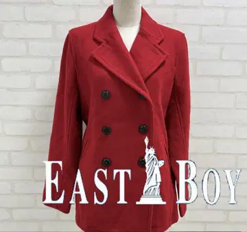새상품급 이스트 보이 레드 더블 버튼 피 코트