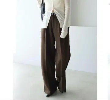 and Me 앤도미 트윌 턱 슬랙스 와이드 팬츠