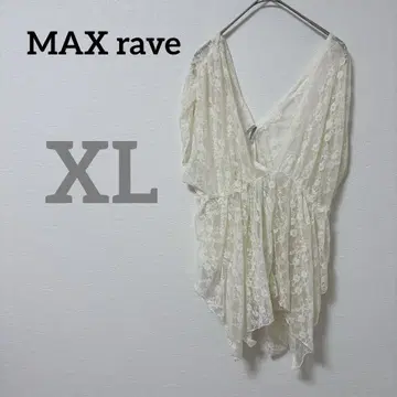 MAX rave [ XL ] 아이보리 레이스 튜닉 반팔 비침
