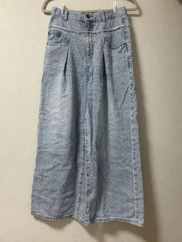 라이트 블루 와이드 데님 팬츠
