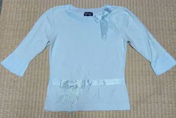 소니아 리키엘 리본 포함 칠부 소매 면 니트