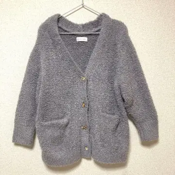 SNIDEL HOME 비쥬 버튼 가디건 그레이 프리 사이즈