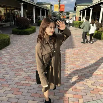 pinue 개더 셔츠 원피스