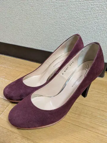 버건디 스웨이드 펌프스 빨간색