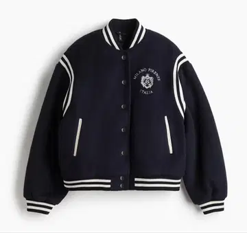 h&m 플리스 바시티 자켓