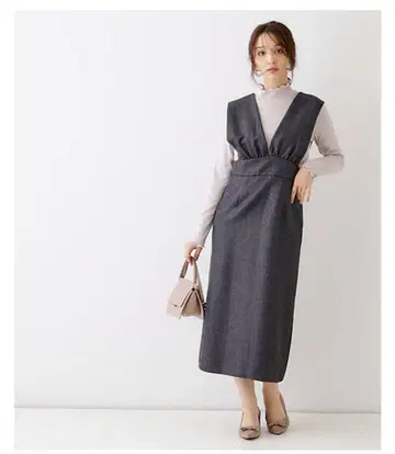 쿠튀르 브로치 멜란지 헤링본 점프 스커트 원피스 완판템