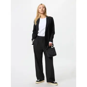미사용 새상품 유니클로 턱 와이드 팬츠 더블 자켓 셋업 M