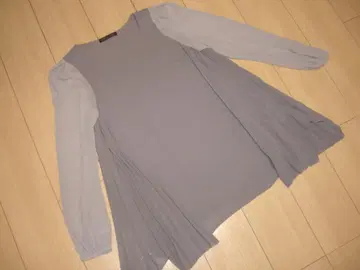 프리즈프레이즈 사이드 플리츠 소매 쉬폰 시어 튜닉 기장 A라인 블라우스